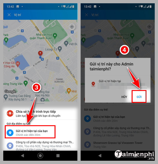 cach chia se vi tri tren zalo ios