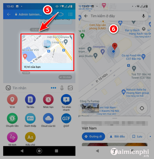 cach chia se vi tri tren zalo iphone