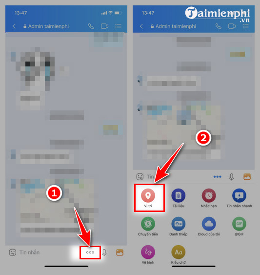 cach chia se vi tri zalo cho ban be