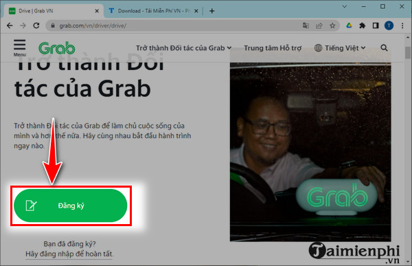 Dang ky chay Grab online