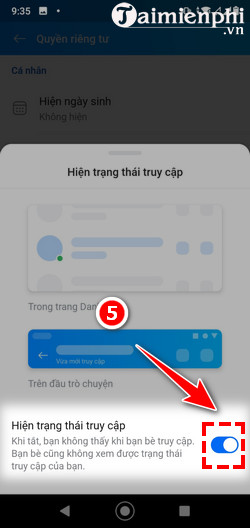 cach tat online tren Zalo