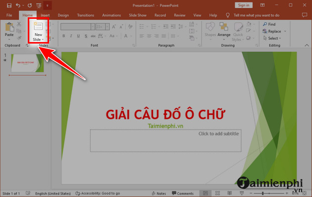 Tro choi o chu PowerPoint co san