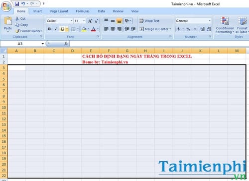 Cách bỏ định dạng ngày tháng trong Excel