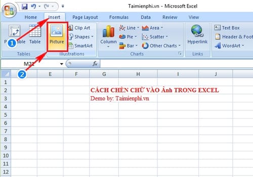 Cách chèn chữ vào ảnh trong Excel