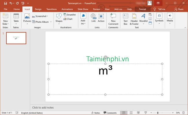 Nhấn vào ảnh để phóng to cach go viet m2 m3 trong powerpoint 2019