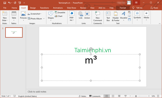 cach go viet m2 m3 trong powerpoint 2019