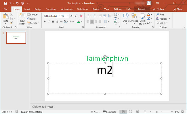 Nhấn vào ảnh để phóng to cach go viet m2 m3 trong powerpoint 2019