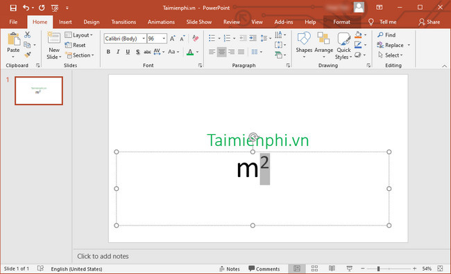 cach go viet m2 m3 trong powerpoint 2019