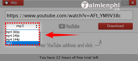 Cách tải video Youtube bằng phần mềm Airy