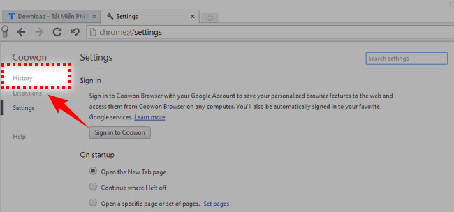 How to clean web browser on coowon browser 3