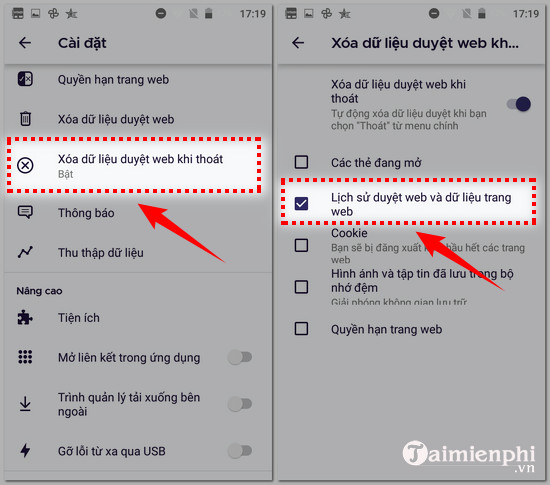 cach xoa lich su duyet web tren firefox cho dien thoai 5
