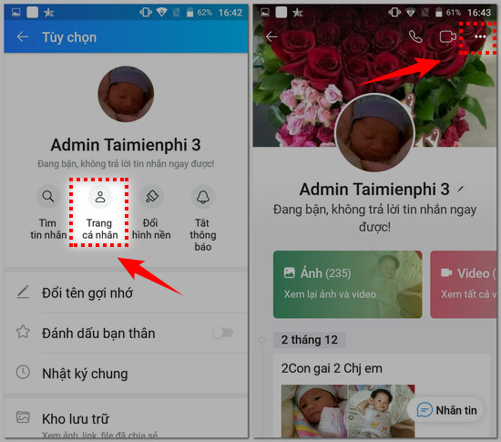 Cách xem số điện thoại trên Zalo Android, iOS