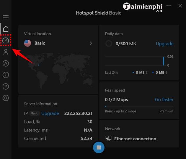 how to check internet connection with hotspot shield 3