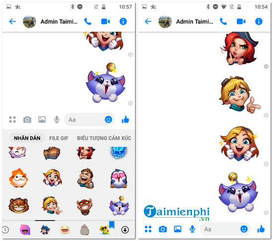 how to use sticker link alliance to chien on facebook messenger 5