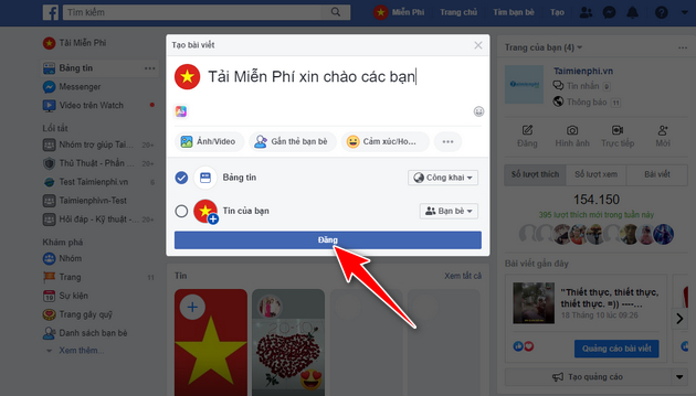 Đăng bài trên Facebook, post bài lên Facebook cá nhân