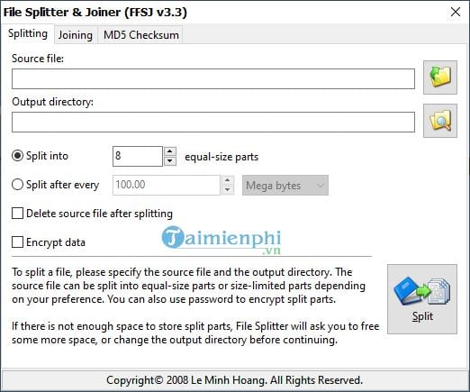 Cách tải và cài Fastest File Splitter and Joiner