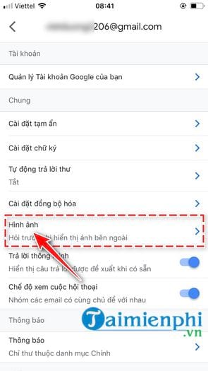 Cách chặn hình ảnh trong Gmail cho iPhone
