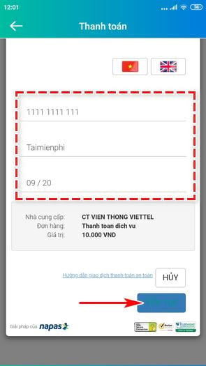 Cách nạp tiền vào Viettel Pay trên điện thoại