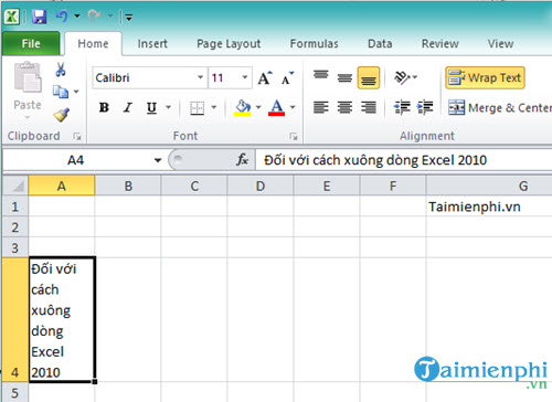 Xuống dòng trong Excel, ngắt dòng trên ô Excel 2007, 2003, 2013, 2010