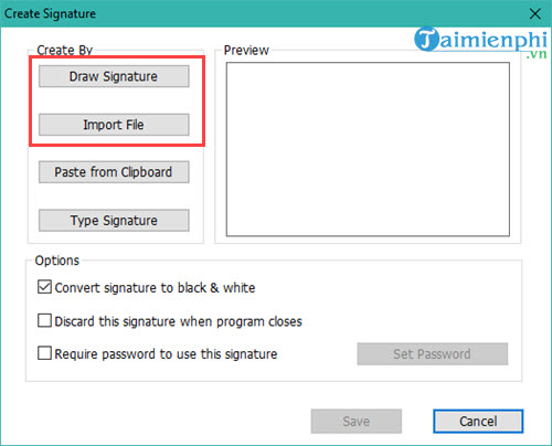 create pdf signature file