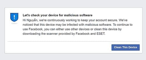 cach dang nhap facebook khi co yeu cau quet virus bang eset