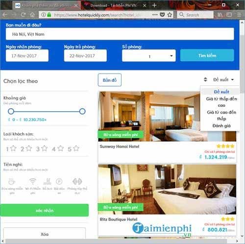 Cách tìm khách sạn giá rẻ bằng Hotel Quickly