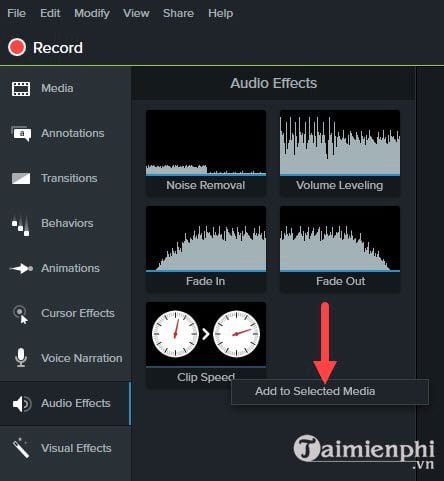 Cách chỉnh âm thanh bằng Camtasia Studio