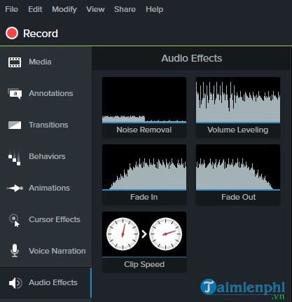 Cách chỉnh âm thanh bằng Camtasia Studio