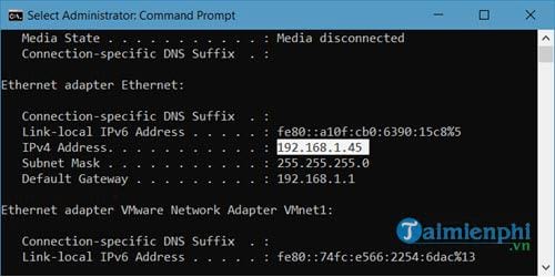 Cách dò tìm địa chỉ IP của người khác với lệnh ping trong Command Prompt