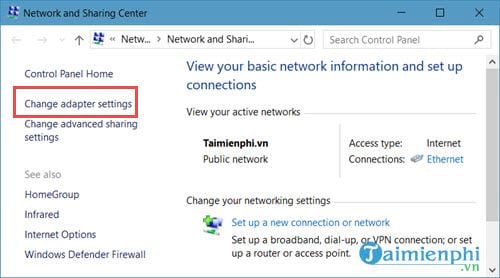 Cách mở Networks Connections trên Windows 10