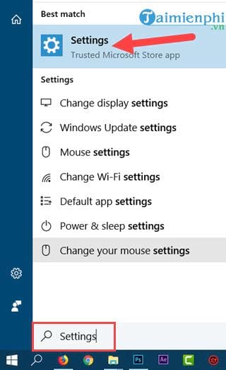 Cách mở Setting trên Windows 10