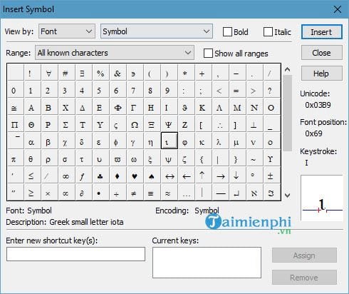 MathType - Tạo phím tắt cho biểu tượng và hành động thường dùng