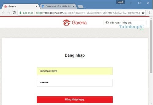 Cách đăng nhập Garena trên máy tính