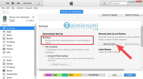 Cách sao lưu, backup iCloud iPhone, iPad