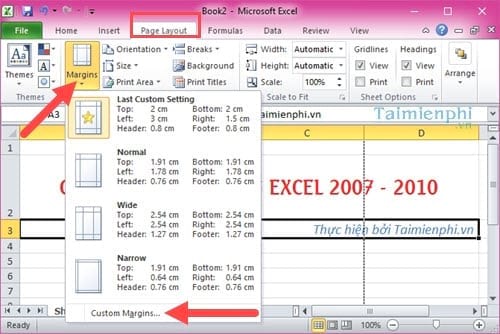 Căn lề Excel chuẩn, căn chỉnh lề chuẩn trong Excel 2016, 2013, 2010, 2007, 2003 8