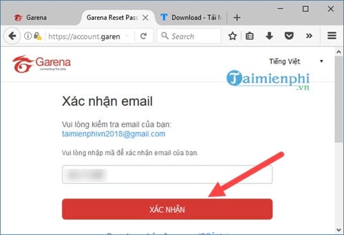 Cách lấy lại mật khẩu Garena bằng Email, Gmail