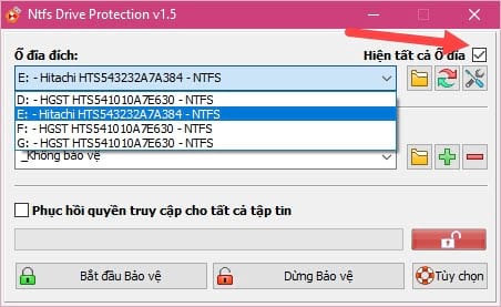 Bảo vệ USB khỏi virus với NTFS Drive Protection