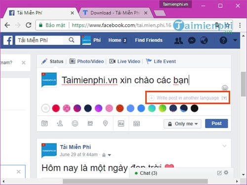 Cách đăng bài viết Facebook với nhiều ngôn ngữ