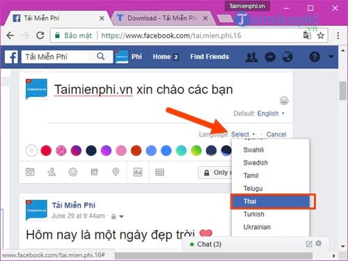 Cách đăng bài viết Facebook với nhiều ngôn ngữ