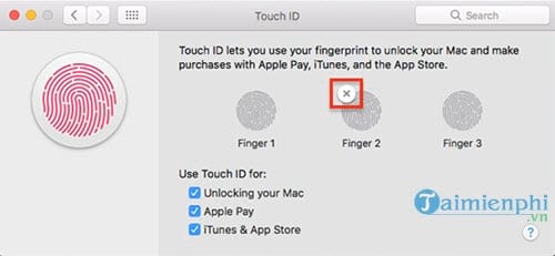 Cách thêm bảo mật vân tay trên Macbook, Touch ID Fingers