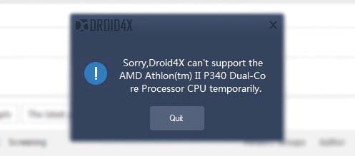 Droid4X không hỗ trợ chip AMD Athlon, cách sửa như thế nào?