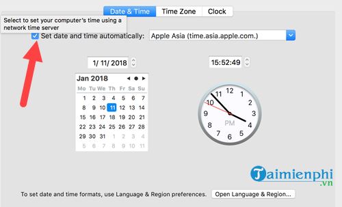 Cách cài đặt ngày, giờ trên Macbook