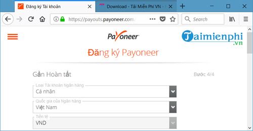 Cách đăng ký tài khoản Payoneer