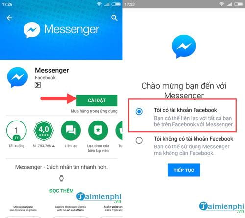 Cách tải và cài Facebook, Messenger cho Xiaomi Redmi 5A