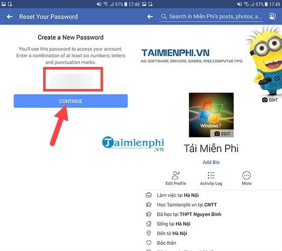 Cách lấy lại mật khẩu Facebook trên điện thoại Android