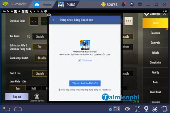 how to connect facebook with pubg mobile vn on android