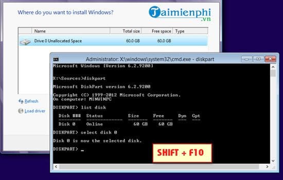 cai windows 10 bao loi windows can t be installed on driver 0 partition 1 3