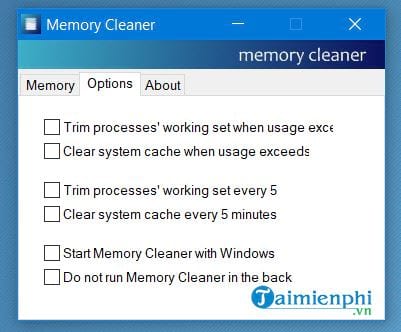 Cách giải phóng ram bằng Memory Cleaner