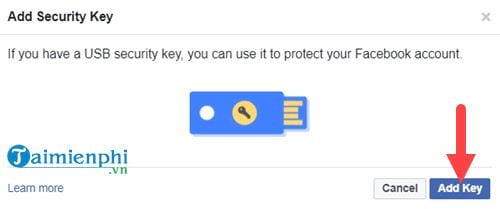 Cách sử dụng tính năng Khóa bảo mật, Security Key trên Facebook