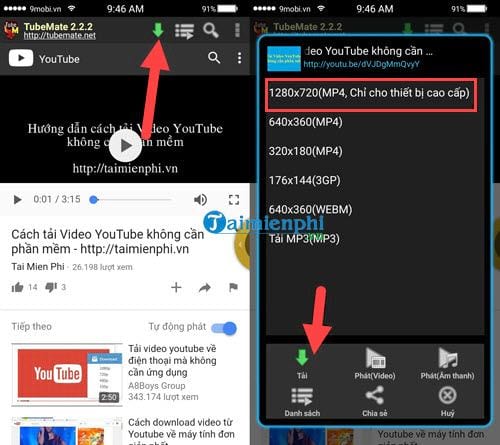 Cách sử dụng Tubemate để tải Video trên Youtube